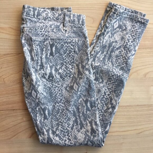 New Current Elliott snakeskin python printed ankle crop canvas denim skinny jean - Picture 9 of 13